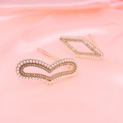 Trendy Jewelry Heart Hair Accessory White Pearl Rhinestne Crystal Hair Clip For Girls