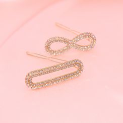 Butterfly Rhinestone Crystal AB  Hair Clip 2PCS/Set Gold Plating Hair Pin For Ladies