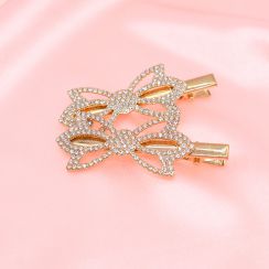 Charm Flower Rhinestone Crystal Hair Pin Gold Plating Hair Clip For Ladies