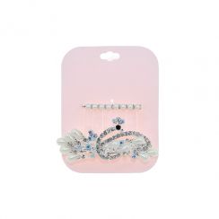 2pcs Peacock Style Rhinestone and Pearls Ear Auricle Side Clip Hairpins