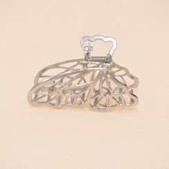 Butterfly Hollowed out Silver Tone Metal Large Hair Claw Clip Hair Clamp