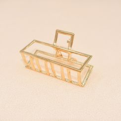 Retro Rectangle Gold Tone Large Metal Hair Claw Clip Hair Clamp