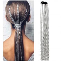 Multi Strand Hair Chain Tassel Ponytail Piece Extension Chains wigs Chains Set with Hairpin