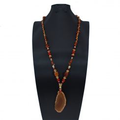 Natural Agate Semi Precious Gemstone Crystal Beads Pendant Necklaces