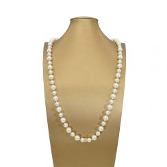 Simple Long White Pearl Necklace For Dadies