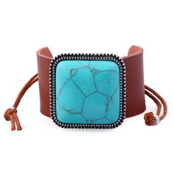 Square Charming Leather Bracelet