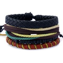 Vintage Multi-colour Leather Bracelets