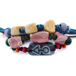 Colourful Stone Three Strand Bracelets