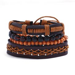 Artistic Braided Leather Wristbands and Beaded Bracelets