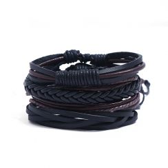 Classic Vintage Multi-Strand Leather Bracelets