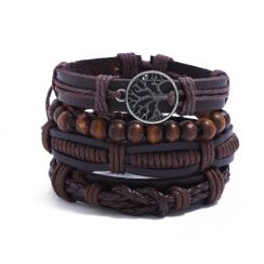 Artistic Unisex Multi-Strand Leather Wristband