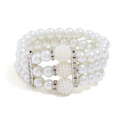 3Rows Pearl Wide Bracelet