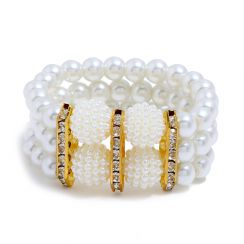 Simulated pearl Wide Bracelet