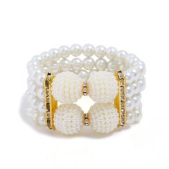 4Rows Pearl Wide Bracelet