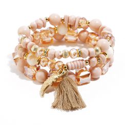 Wing with Tassel Crystal Wide Bracelet