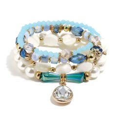 Water-drop with Shell Wide Bracelet