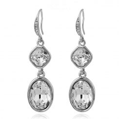 Round and Oval Crystal Drop Earrings