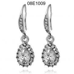 Waterdrop Crystal Halo Drop Earrings