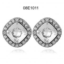 Cushion Crystal Halo Studs Earrings