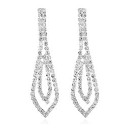 Rhombus-Shaped Rhinestone Crystals Earrings