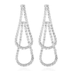 Overlay Water Drop Rhinestone Crystal Earrings