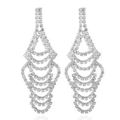 Unique Stacked Rhinestone Crystal Earrings