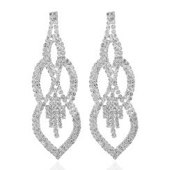 Luxury Long-Drop Rhinestone Crystal Earrings