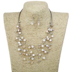 High Polished shell Illusion Jewelry Set