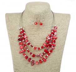 High Polished shell Illusion Jewelry Set