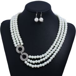 High Polished Pearl Stackable Jewerly Set