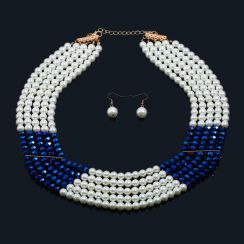 High Polished Pearl with Glass Illusion Jewerly Set