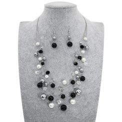 Crystal and Coated Beads Jewelry Set