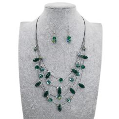 High Polished Crystal and Glass Jewelry Set