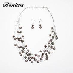 Colour-Plated Pearl Beads Jewelry Set