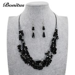 Black Icicle Designed Jewelry Set