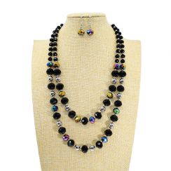 Double stranded Glass Beads Jewelry Set