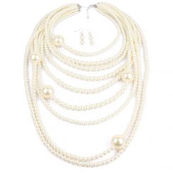 MultiLayer Pearl Jewelry Set-White