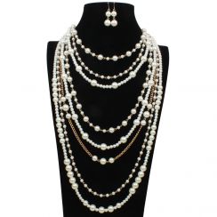 Links and Pearl Combined Jewelry Set