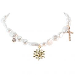 Fancy Pearl Choker with Charms