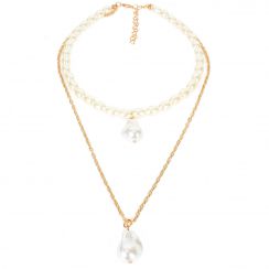 High Polished Irregular Pearl Pendant Necklace