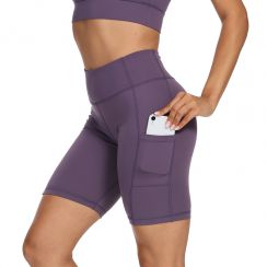 Hip lifting sports shorts, women's high waisted tight pockets, cycling yoga pants, bottomed running fitness hot pants