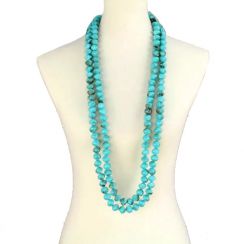 Layered Turquoise Bead Necklaces 