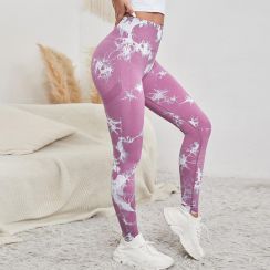 Hip Lifting Pants with Strap Float, High Waist Tight Yoga Suit Fitness Pants, Seamless Tie Dye, Moisture Absorbing Sports Tights for Women