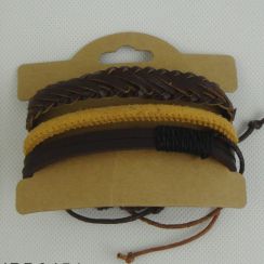 Wide Multi Layer Adjustable Leather Bracelets and Bangles