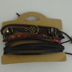 Vintage  Adjustable  Multi Layer Leather Bangles Bracelets