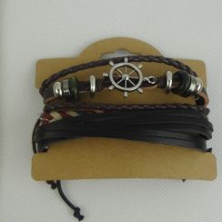 Adjustable Men's Wide Leather Bracelets  Bangles