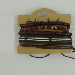 Vintage HandMade  Adjustable  Multi Layer Leather Bangles Bracelets