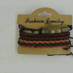 Adjustable HandMade Multi Layer Leather Rope Cross Bracelets