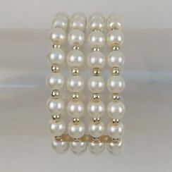 Fashion Jewelry Ethnic 4pcs/Set  Circle White Pearl Bracelets