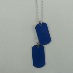 Personalized Blue Double Tag Pendant Necklaces For Men and women